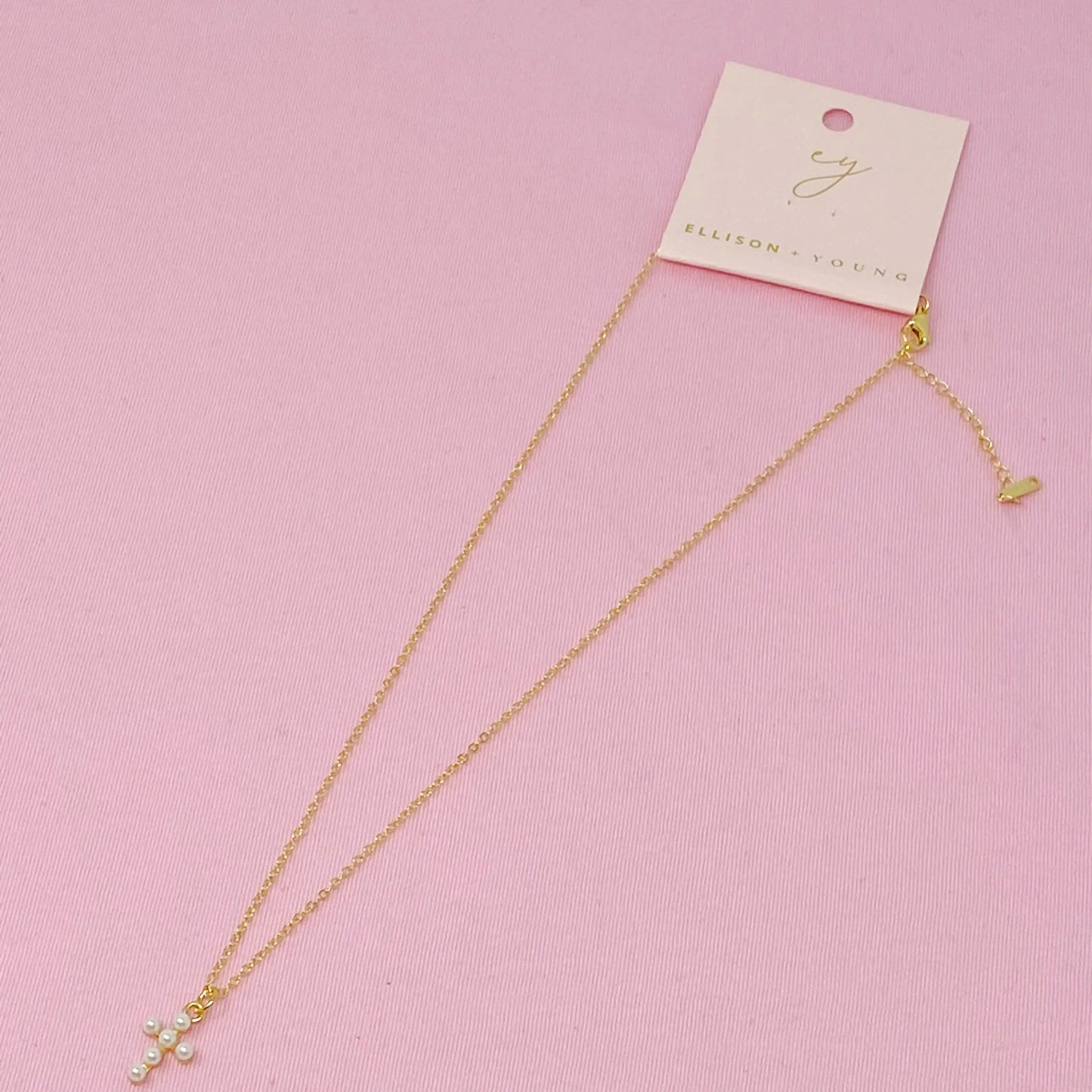 Shell Pearl Cross Necklace