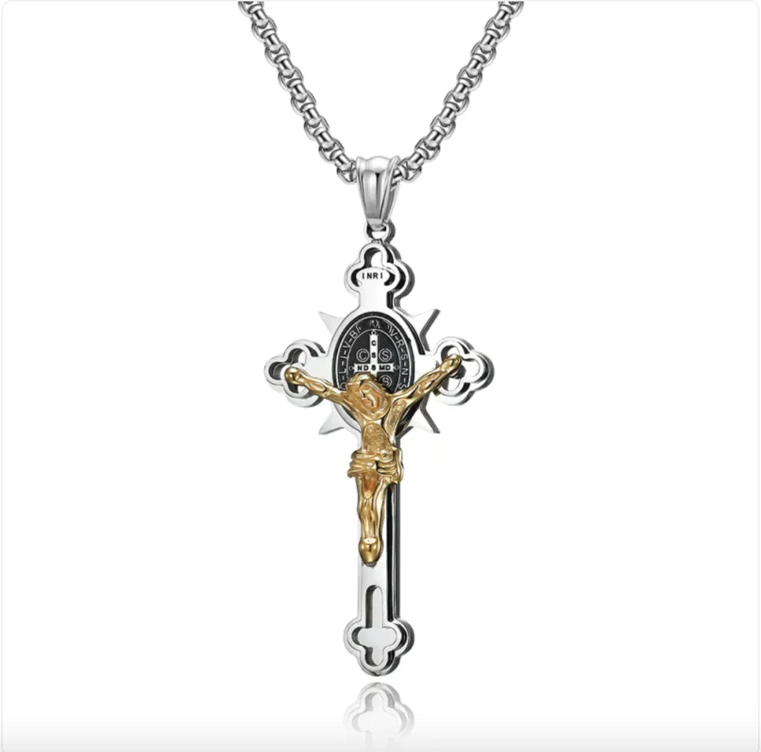 3D Stainless Steel Cross Necklace