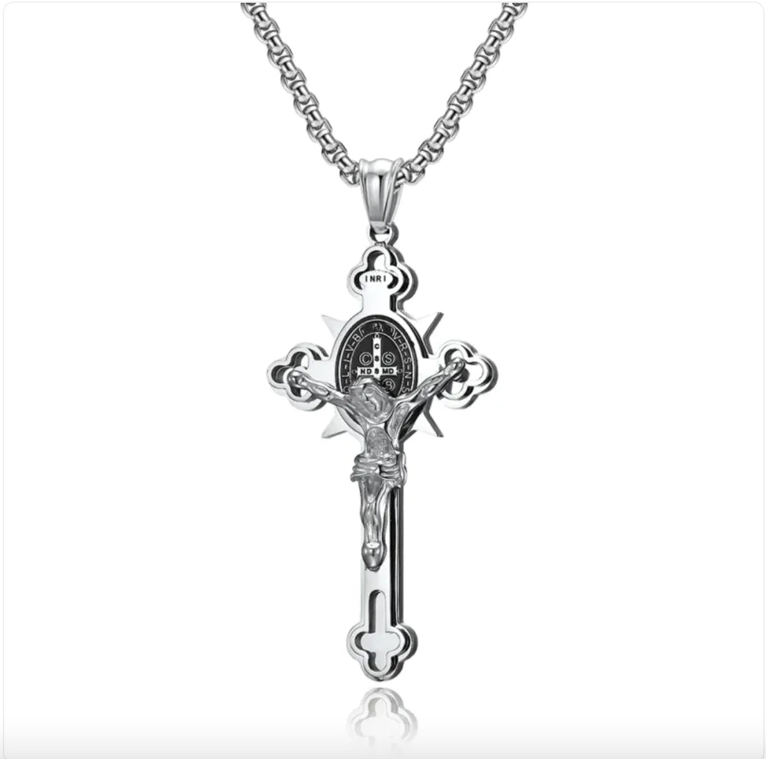 3D Stainless Steel Cross Necklace