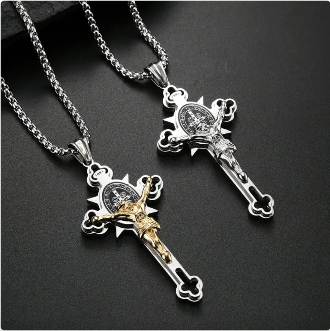 3D Stainless Steel Cross Necklace