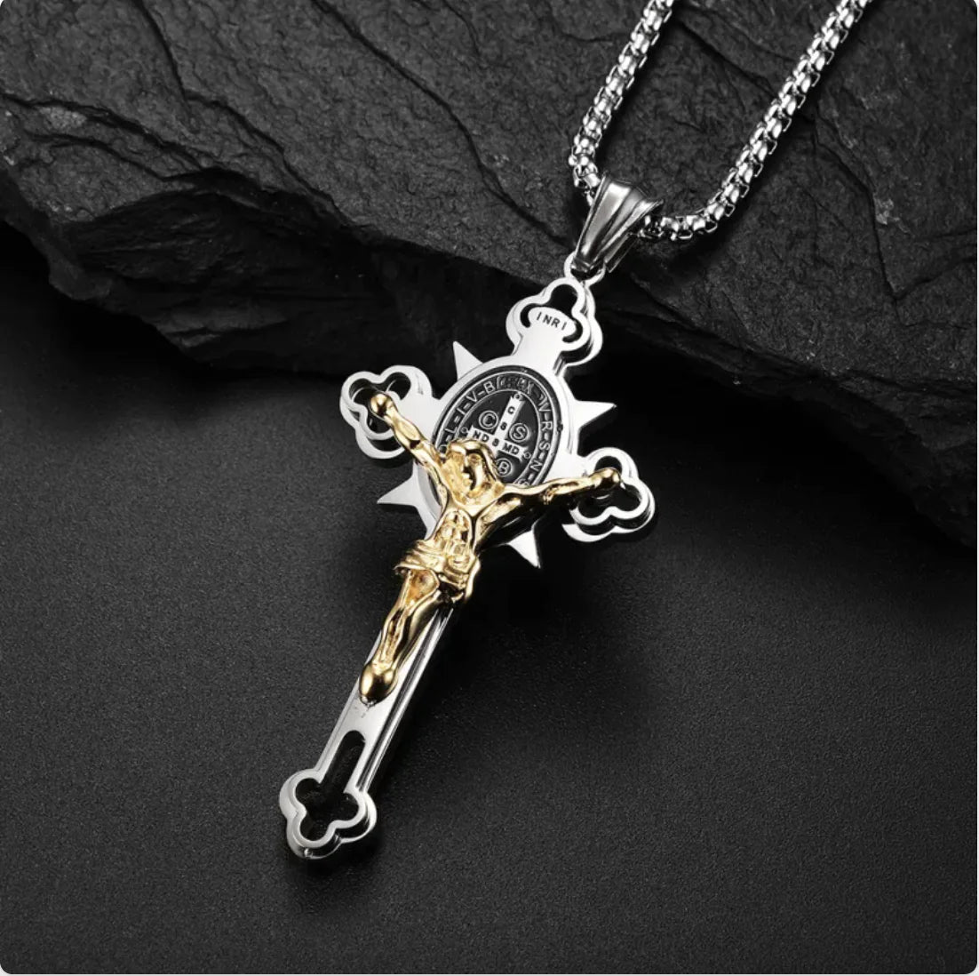 3D Stainless Steel Cross Necklace
