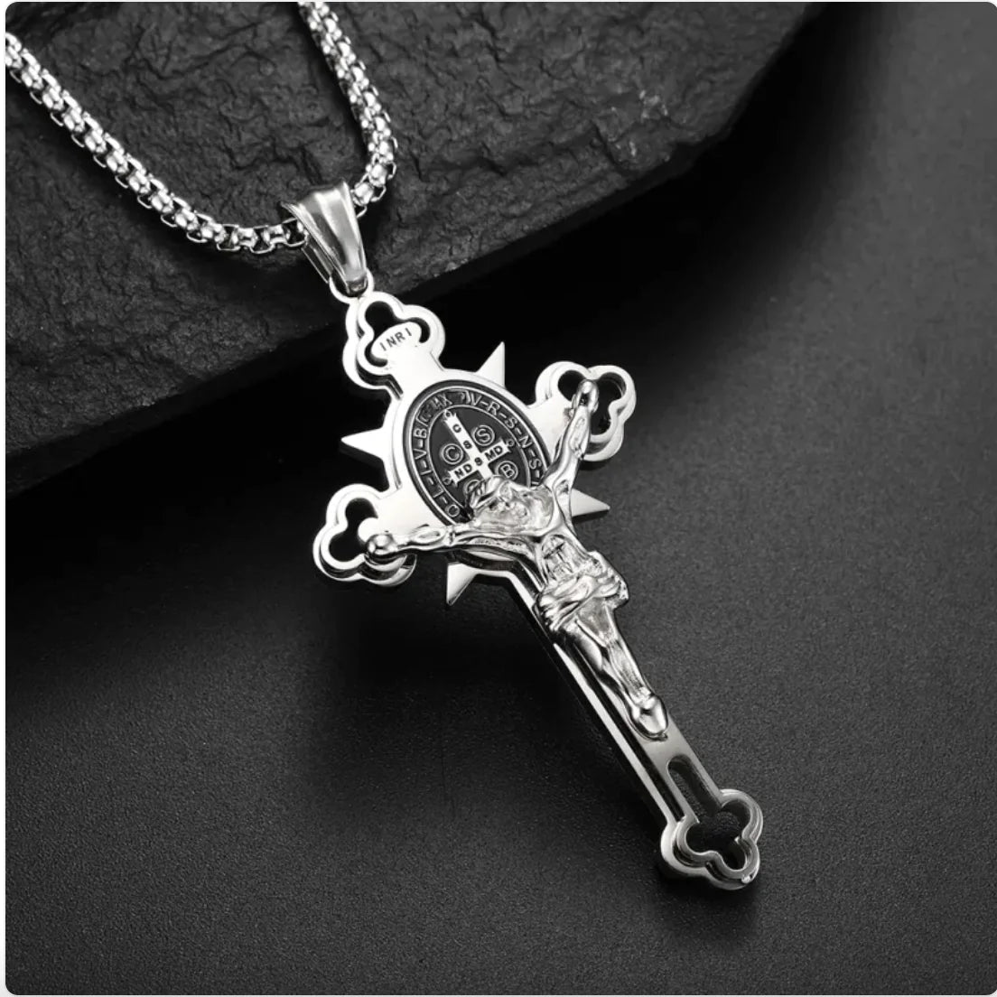 3D Stainless Steel Cross Necklace